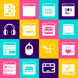 set loading data window software laptop binary vector