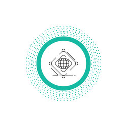 complex global internet net web line icon isolated vector image