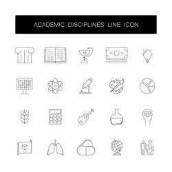 line icons set academic disciplines pack vector