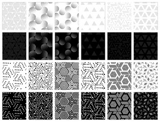 Pointillist Circle Pattern Set vector image