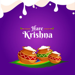 banner design of hare krishna vector