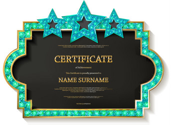 certificate retro design template vector image