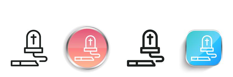 death icon thin linear regular and button style vector image