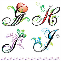 Elegant Script Letterforms vector