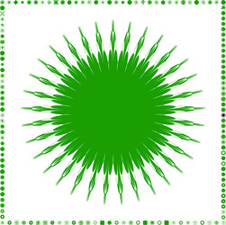 green organic-angular geometric generative art vector image