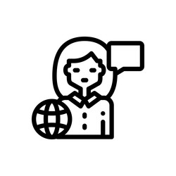 journalist icon thin linear style design isolated vector image