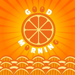 Good morning banner orange Royalty Free Vector Image