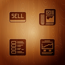 set website with growth graph sell button vector image