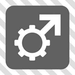 technological potence rounded square button vector image