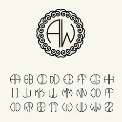 Template letters to create monograms vector