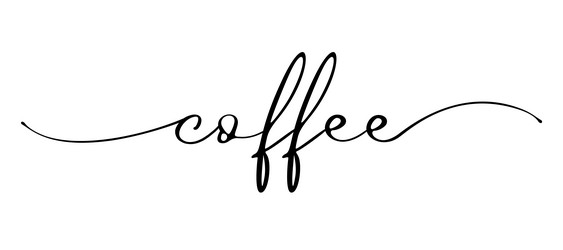 Coffee - calligraphic inscription with smooth line vector