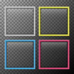 Four square frames in different colors vector