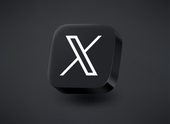 new x logotype of twitter app 3d editorial vector image