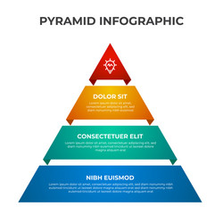 pyramid list infographic element template with 3 vector image