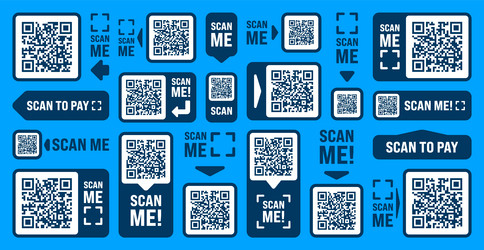 scan me qr code sticker with text online payment vector image
