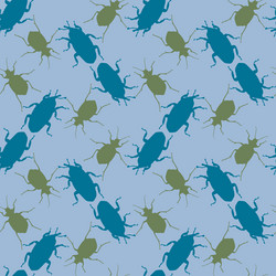 Seamless pattern with bugs endless background vector