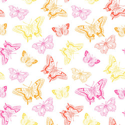 seamless pattern with butterflies on splashes vector image