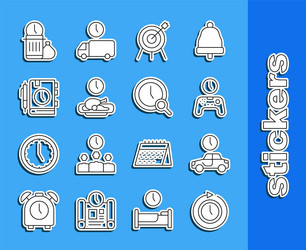 set line clock with arrow time to travel gamepad vector image