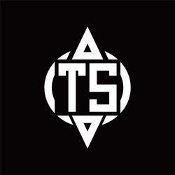 ts logo with circle rounded combine triangle top vector image