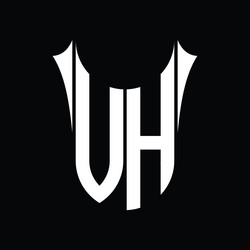 Vh logo monogram abstract hexagon images design Vector Image