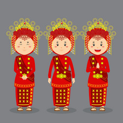 west sumatra character with various expression vector image