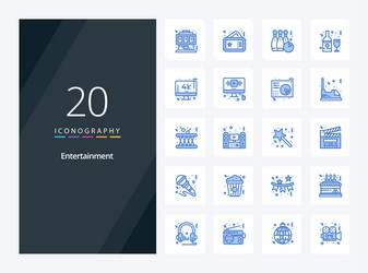 20 entertainment blue color icon for presentation vector