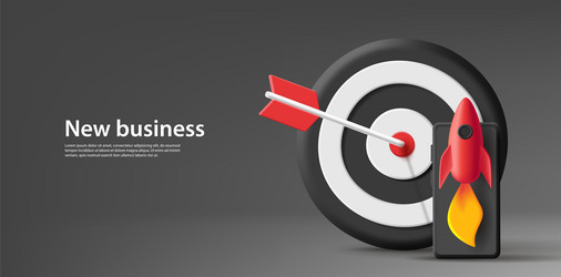 banner with 3d render of a target vector image