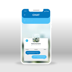 blue live chat ui ux gui screen for mobile apps vector