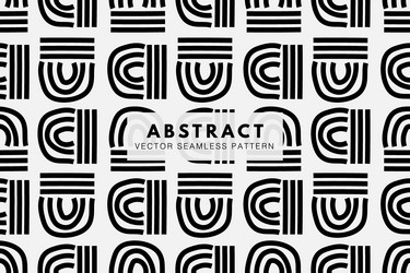 curve black lines abstract seamless pattern vector image