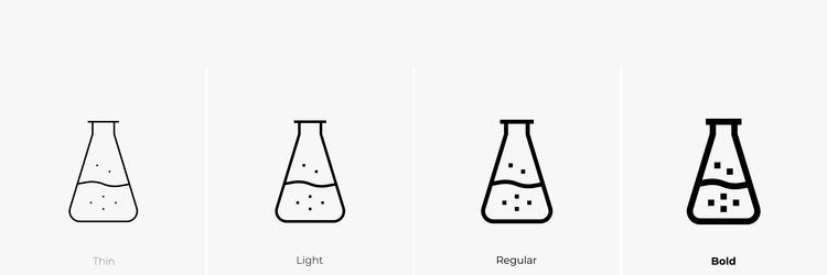 flask icon thin light regular and bold style vector image