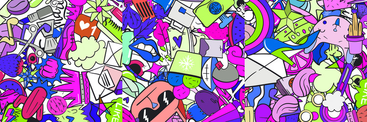 set of three random elements background including vector image
