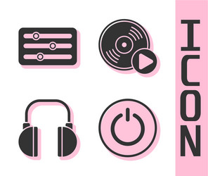 set power button sound mixer controller vector image