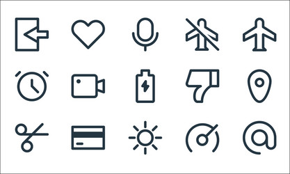 user interface line icons linear set quality vector image