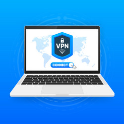 using vpn on device protecting personal data vector image