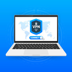 Using vpn on device protecting personal data vector