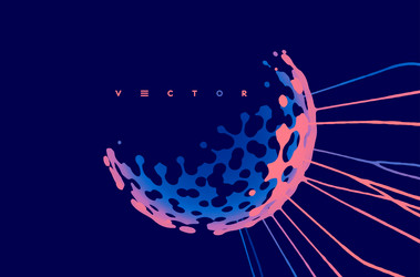 Abstract sphere with exploding rays nuclear power vector