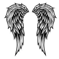 Black and White Wing Symbol Vector Image