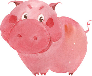 Cute Watercolor Piglet vector