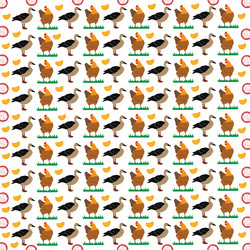 duck chicken with fruit as a pattern background vector image