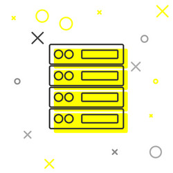grey line server data web hosting icon isolated vector image