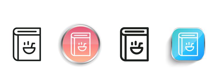 healthy icon thin linear regular and button style vector image