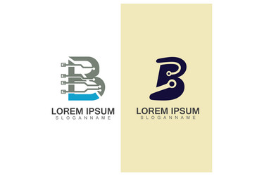 Letter b technology logo concept creative Vector Image