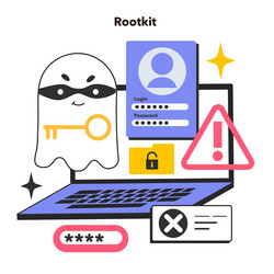 rootkit computer program hiding malicious actions vector image