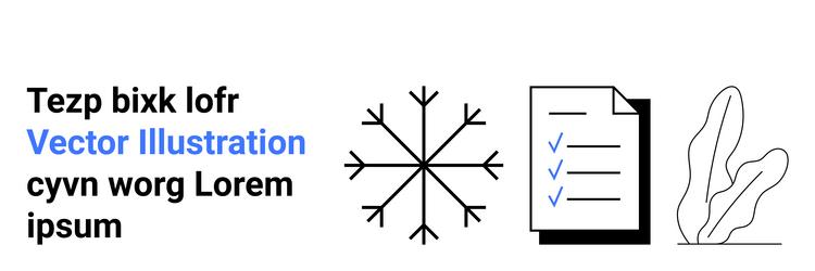 snowflake checklist and abstract leaf elements vector image