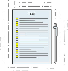 test icon in linear flat style poll exam vector