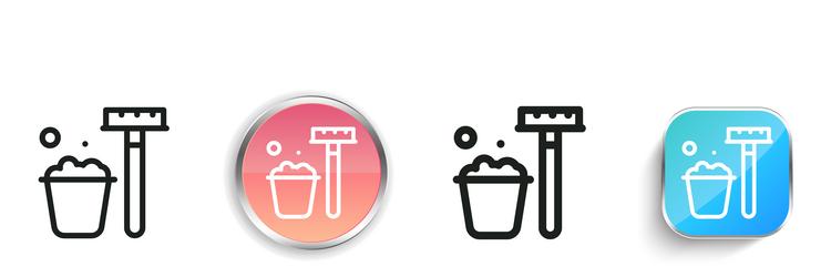 bucket icon thin linear regular and button style vector image
