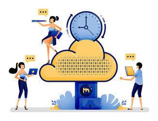 cloud computing service costs are cheaper vector image