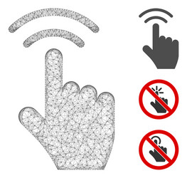 finger click polygonal web mesh vector image