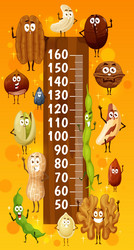 kids height chart funny nuts and seeds characters vector