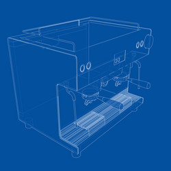 outline coffee machine vector